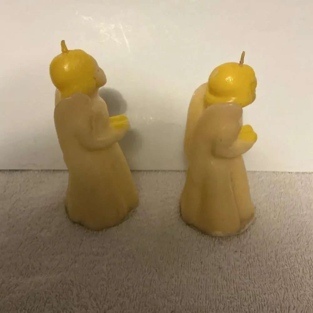 Vintage Pair Of Choral Girls Candles By Tavern Candle Company Unburned